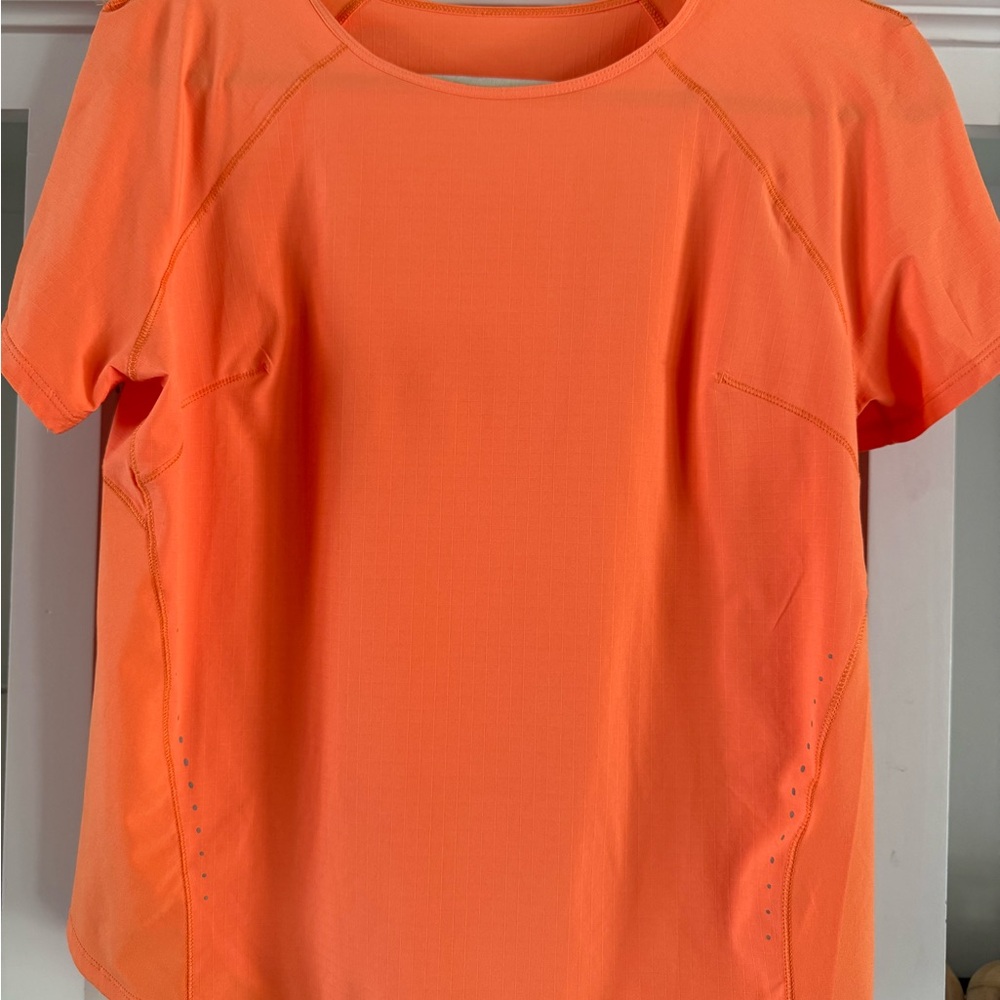 Lululemon Athletica Orange Raglan Short Sleeve Tee